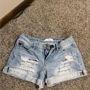 KanCan Light Blue Distressed Jean Shorts